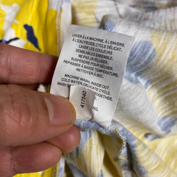 Coastal Grandma Shirt Size 4X Yellow White Blue Floral Blouse DC Jeans Casual - Picture 8 of 8